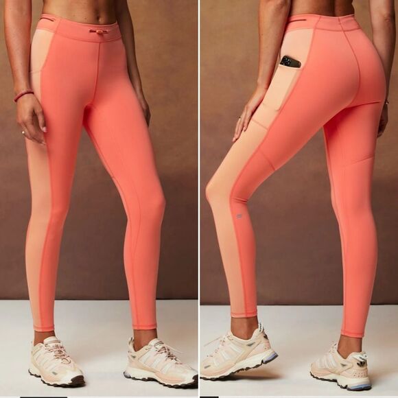 NWT Fabletics Motion 365+ High Waisted Bungee Legging Sz Small St. Tropez Coral - Picture 4 of 9